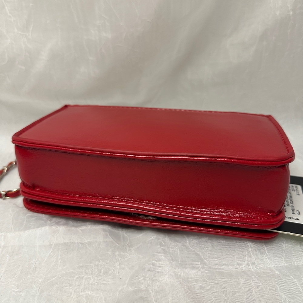 Badgley Mischka Red Quilted Crossbody Bag - Picture 6 of 6